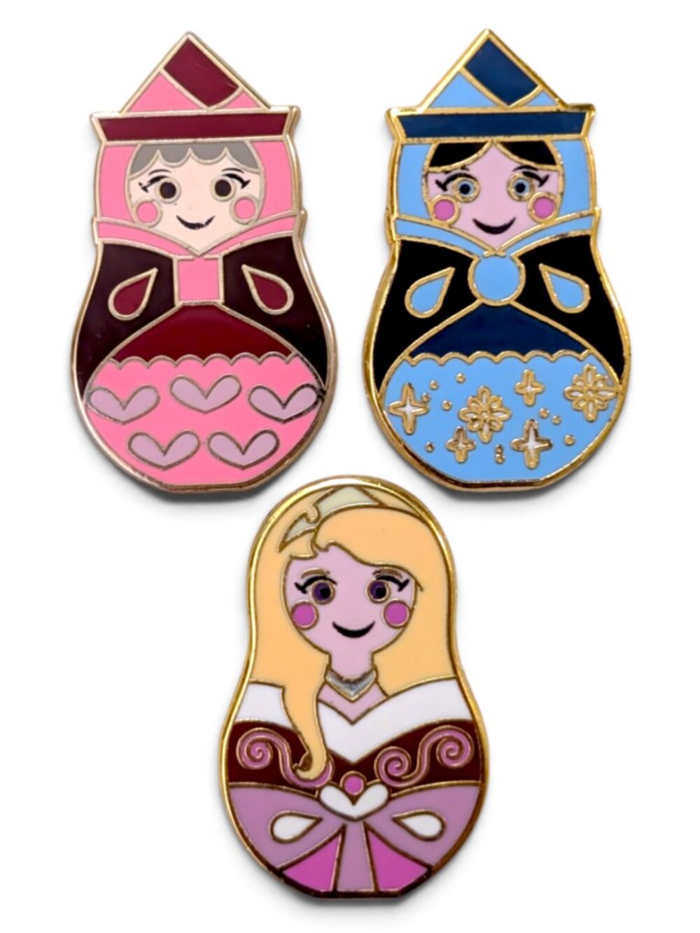 Sleeping Beauty Disney Pin: Flora, Merryweather, and Aurora Nesting Doll